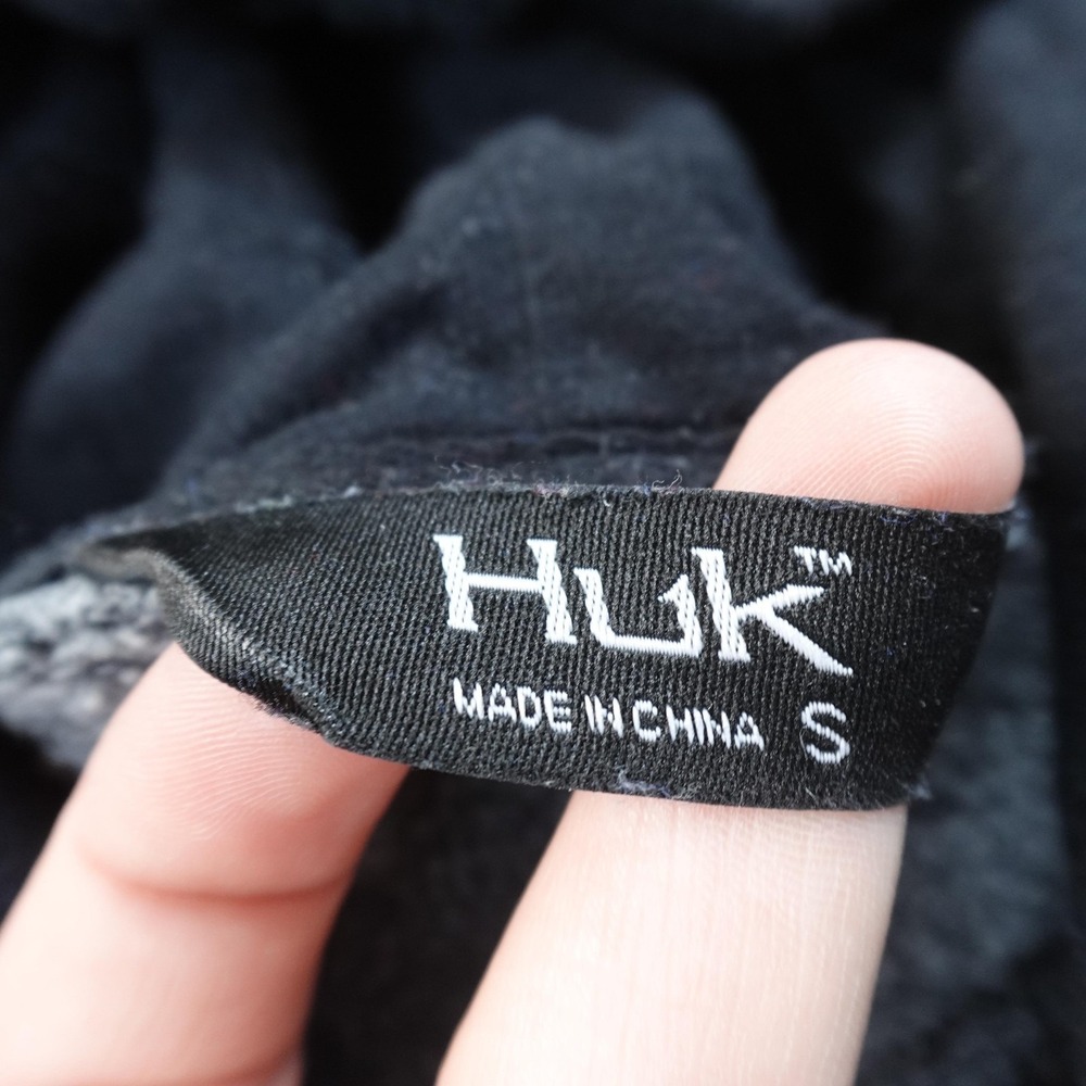 Huk Hoodie Mens S Black Pullover Fleece Sweatshirt Fishing Sweater Outdoor Logo - Picture 5 of 12